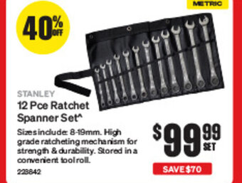 SuperCheap Auto STANLEY 12 Pce Ratchet Spanner Set offer