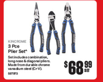 SuperCheap Auto KINCROME 3 Pce Plier Set offer
