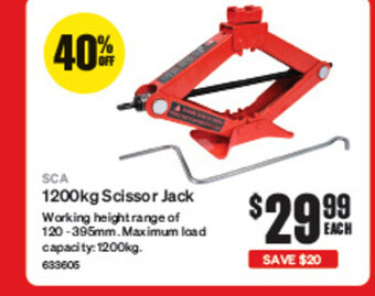 SuperCheap Auto SCA 1200kg Scissor Jack offer