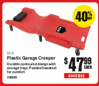 SuperCheap Auto SCA Plastic Garage Creeper offer