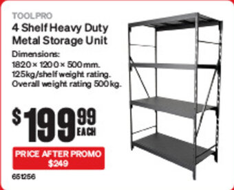 SuperCheap Auto TOOLPRO 4 Shelf Heavy Duty Metal Storage Unit offer