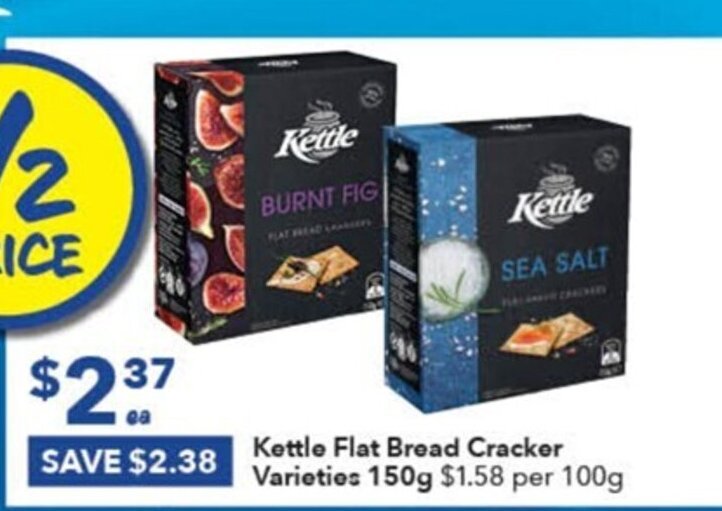 Kettle Flat Bread Cracker Varieties 150g offer at Ritchies