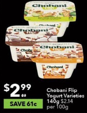 Ritchies Chobani Flip Yogurt Varieties offer