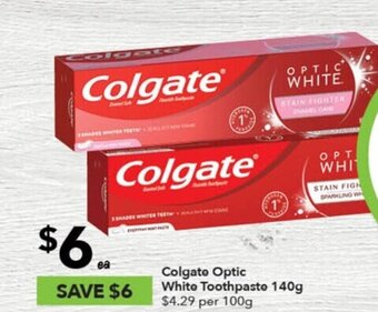 Ritchies Colgate Optic White Toothpaste 140g offer