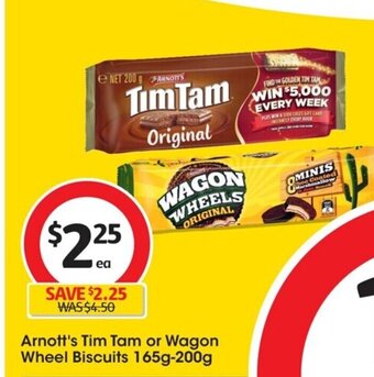 Coles Arnott's Tim Tam or Wagon Wheel Biscuits 165g-200g offer