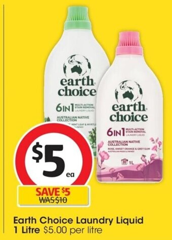 Coles Earth Choice Laundry Liquid 1 Litre offer