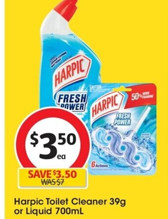 Coles Harpic Toilet Cleaner 39g or Liquid 700mL offer