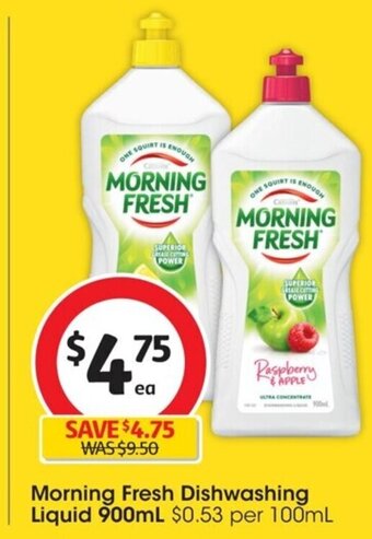 Coles Morning Fresh Dishwashing Liquid 900mL offer