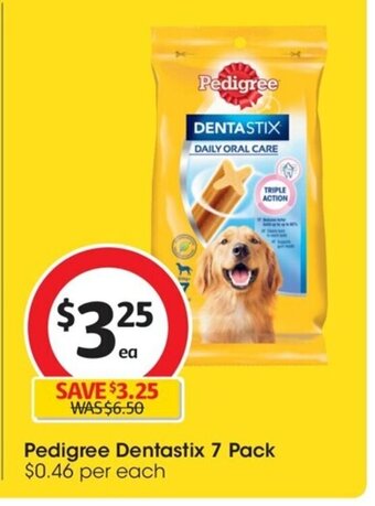 Coles Pedigree Dentastix 7 Pack offer