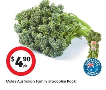 Coles Coles Australian Family Broccolini Pack offer