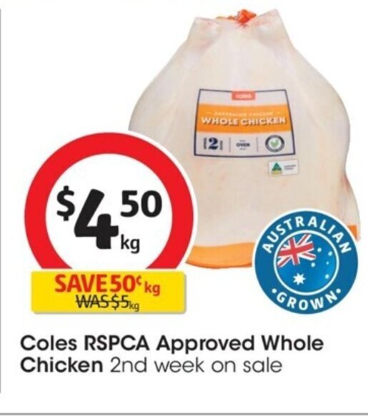 Coles RSPCA Approved Whole Chicken offer at Coles