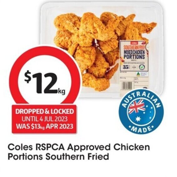 Coles RSPCA Approved Chicken Portions Southern Fried offer at Coles