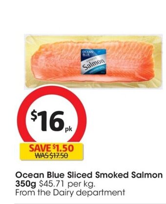 Coles Ocean Blue Sliced Smoked Salmon 350g offer