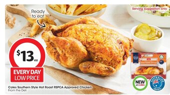 Coles Coles Southern Style Hot Roast RSPCA Approved Chicken offer
