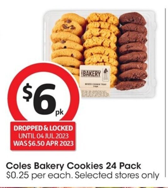 Coles Bakery Cookies 24 Pack offer at Coles