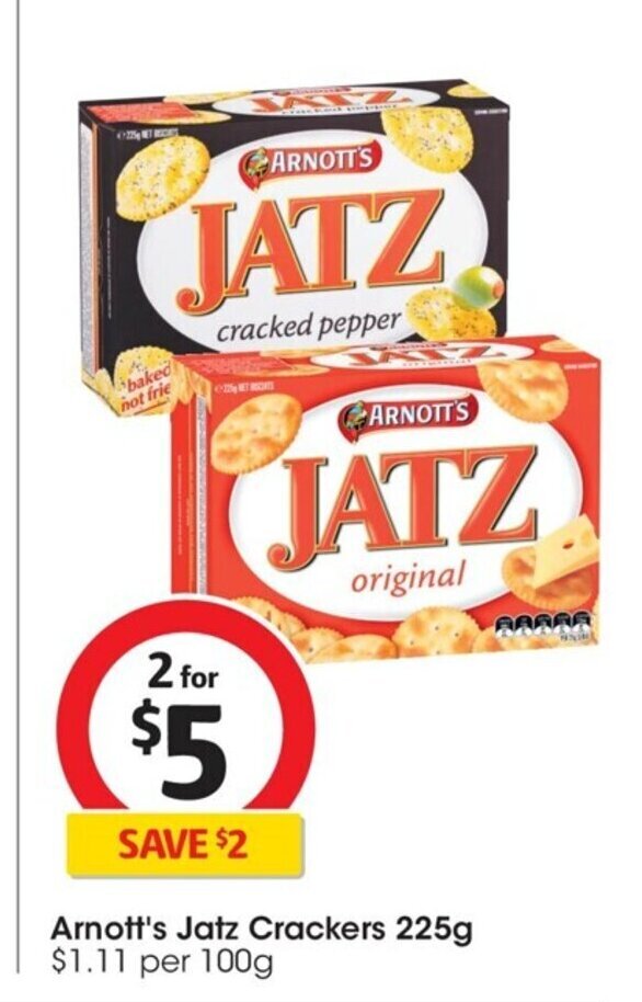 Arnott's Jatz Crackers 225g offer at Coles