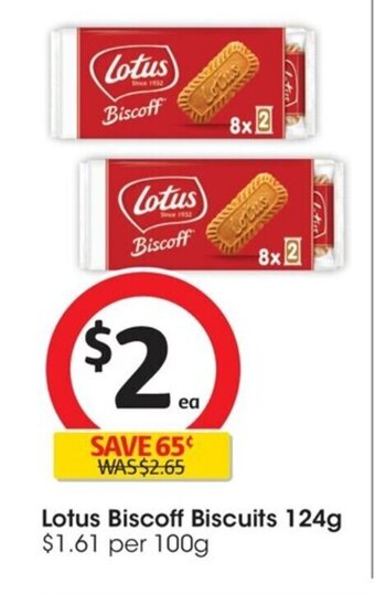 Coles Lotus Biscoff Biscuits 124g offer