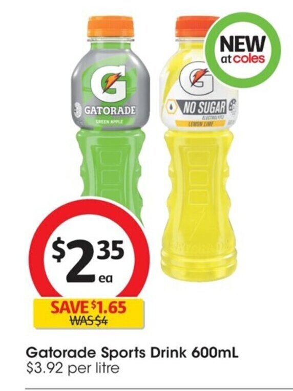 Gatorade Sports Drink 600mL offer at Coles