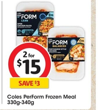 Coles Coles PerForm Frozen Meal 330g-340g offer