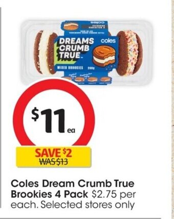 Coles Dream Crumb True Brookies 4 Pack