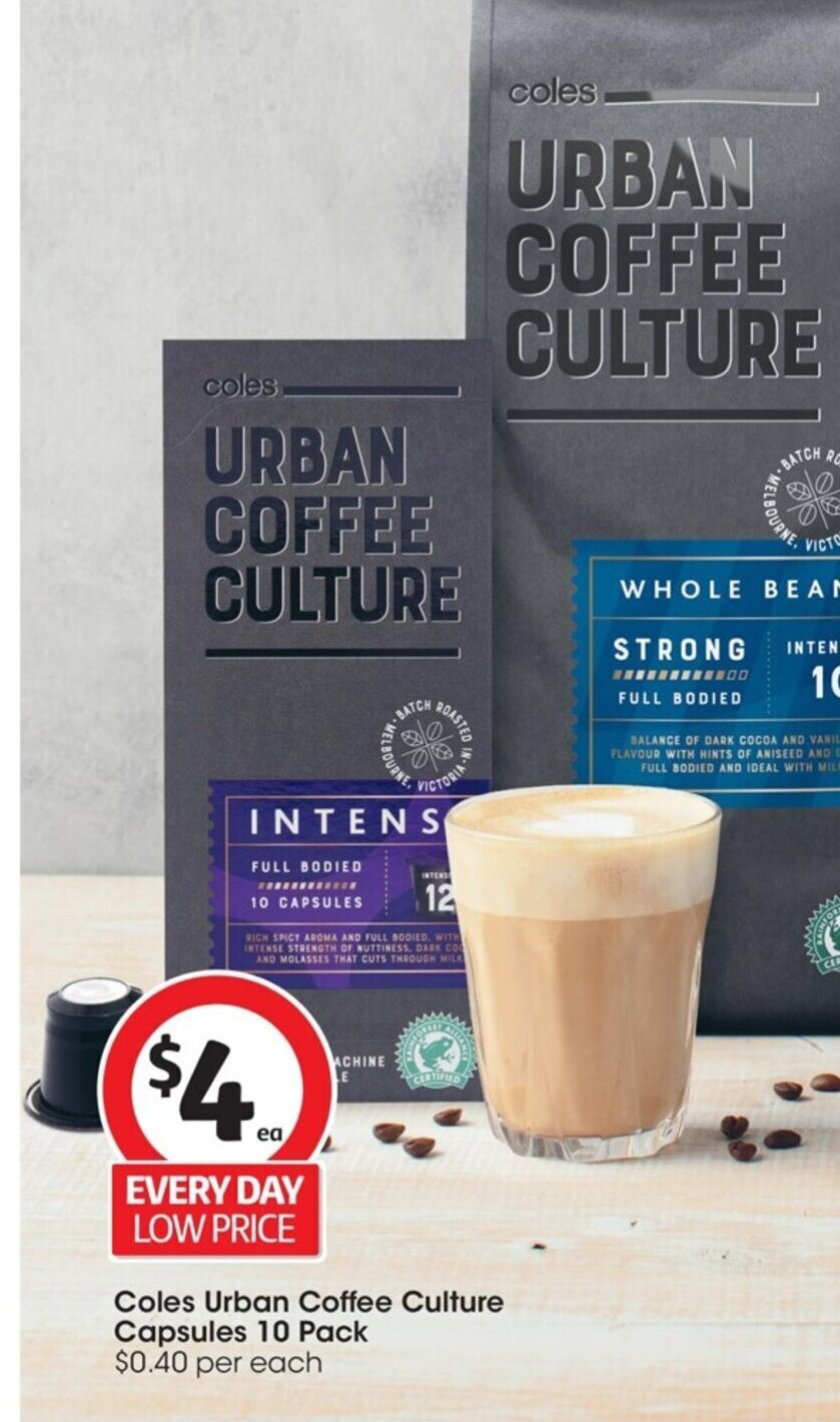 Coles Urban Coffee Culture Capsules 10 Pack offer at Coles