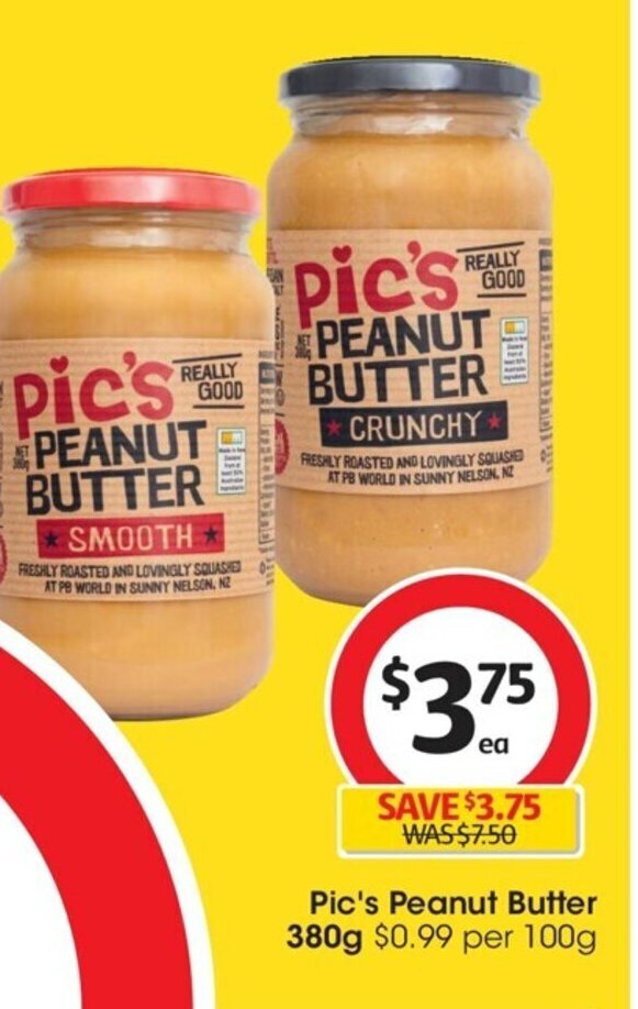 Pic's Peanut Butter 380g offer at Coles