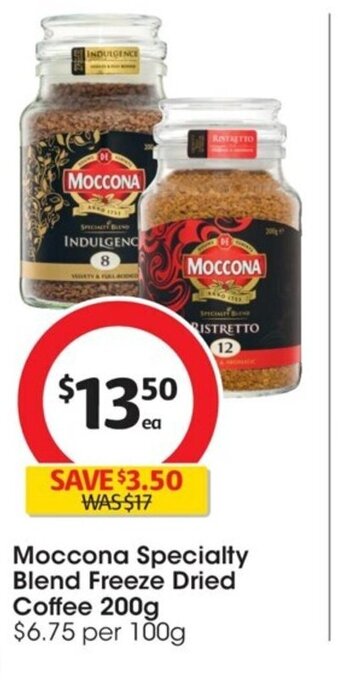 Coles Moccona Specialty Blend Freeze Dried Coffee 200g offer