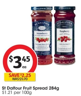 Coles St Dalfour Fruit Spread 284g offer