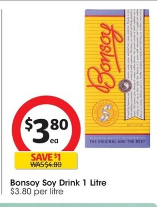 Coles Bonsoy Soy Drink 1 Litre offer