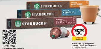 Coles Starbucks by Nespresso Coffee Capsules 10 Pack offer