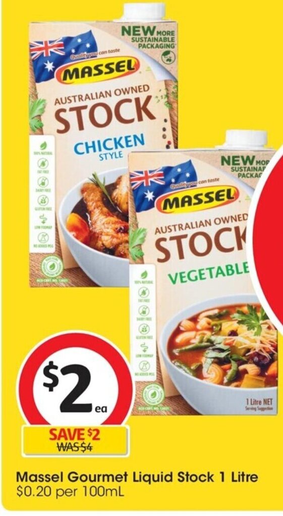 Massel Gourmet Liquid Stock 1 Litre offer at Coles