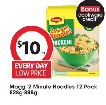 Coles Maggi 2 Minute Noodles 12 Pack 828g-888g offer