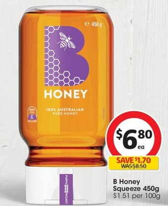 Coles B Honey Squeeze 450g offer