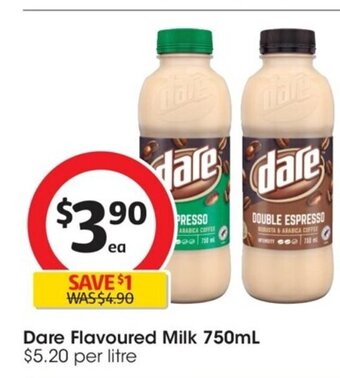 Coles Dare Flavoured Milk 750mL offer