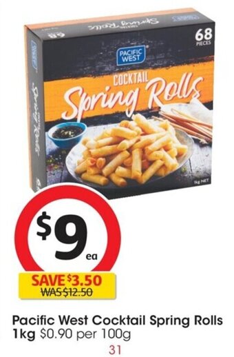 Coles Pacific West Cocktail Spring Rolls 1kg offer