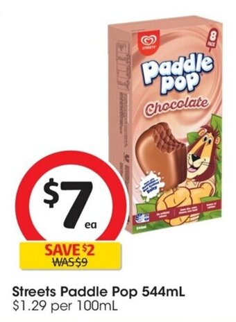 Coles Streets Paddle Pop 544mL offer