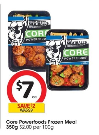 Coles Core Powerfoods Frozen Meal 350g offer