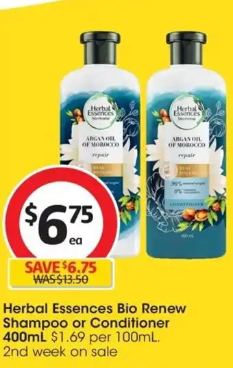 Coles Herbal Essences Bio Renew Shampoo or Conditioner 400mL offer