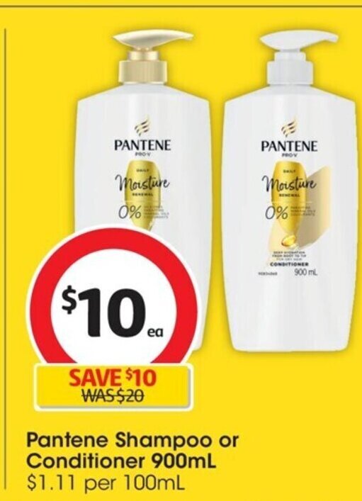 Pantene Shampoo or Conditioner 900mL offer at Coles