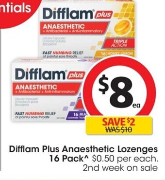 Coles Difflam Plus Anaesthetic Lozenges 16 Pack offer