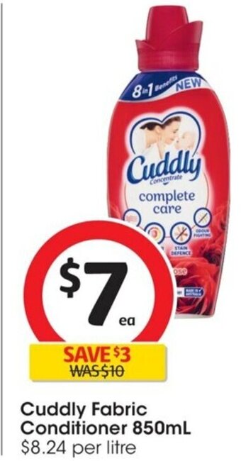 Coles Cuddly Fabric Conditioner 850mL offer