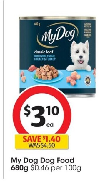Coles My Dog Dog Food 680g offer