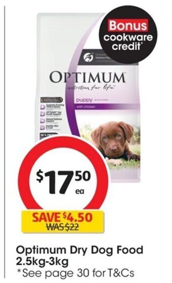 Coles Optimum Dry Dog Food 2.5kg-3kg offer