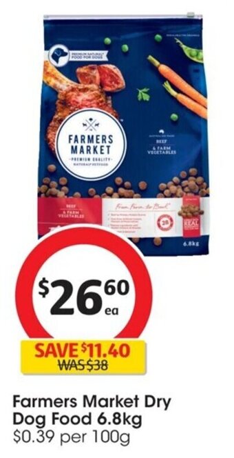 Coles Farmers Market Dry Dog Food 6.8kg offer