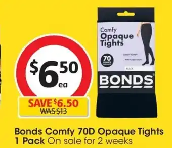 Coles Bonds Comfy 70D Opaque Tights 1 Pack offer