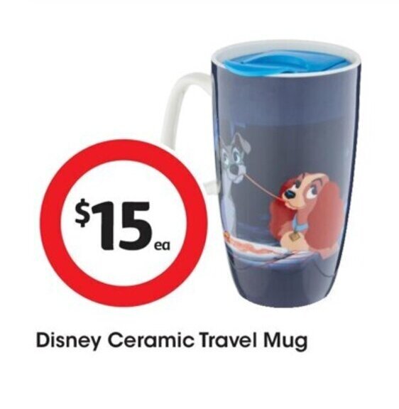 Disney Ceramic Travel Mug offer at Coles