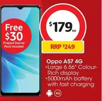 Coles Oppo A57 4G offer