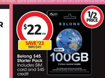 Coles Belong $45 Starter Pack offer