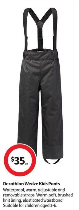 Coles Decathlon Wedze Kids Pants offer