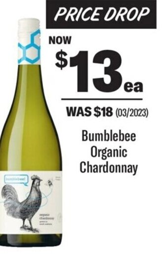 Coles Bumblebee Organic Chardonnay offer